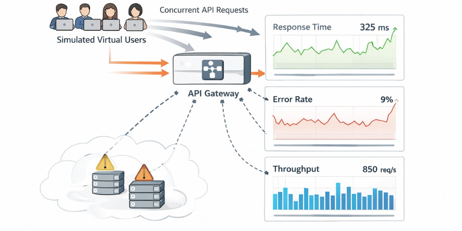 image displays shifts in the traffic and how load testing an api can ensure you keep a track of the concurrent highs and lows